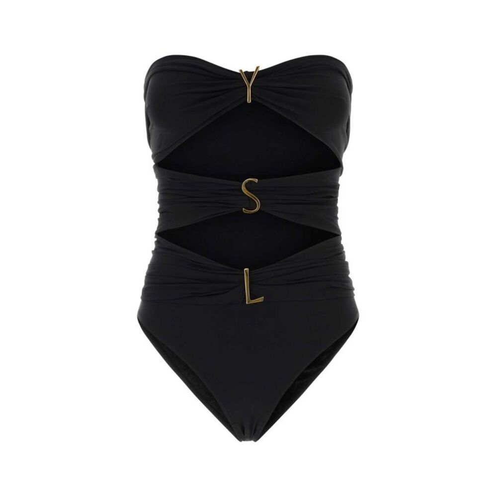 Saint Laurent Women Black Stretch Nylon Swimsuit